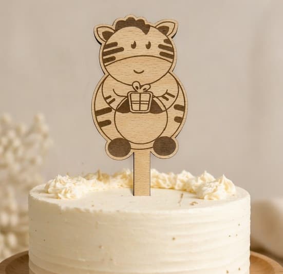 Cake topper en bois – Zèbre