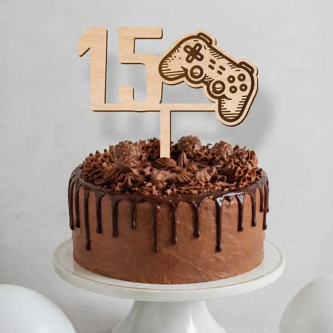 Wooden Cake Topper – Birthday – Game Controller (Gamer)