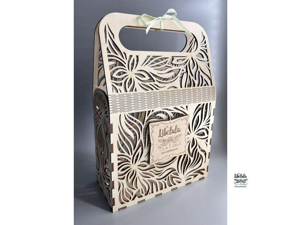 Wooden Gift Basket – Leaves