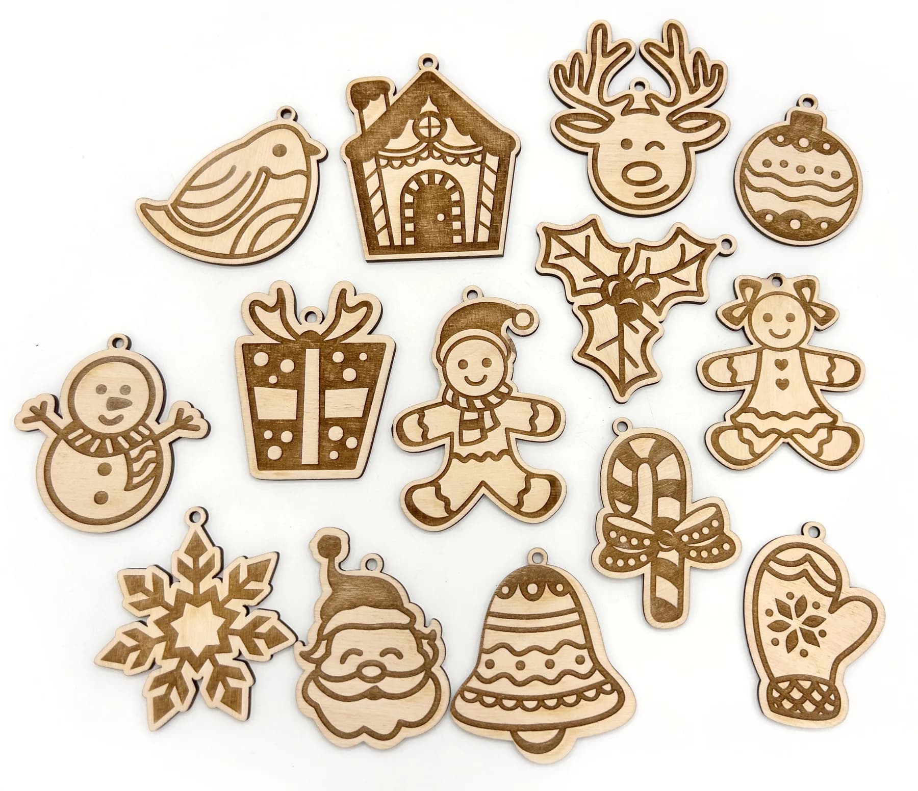Wooden Christmas Ornament – Festive Motif 27